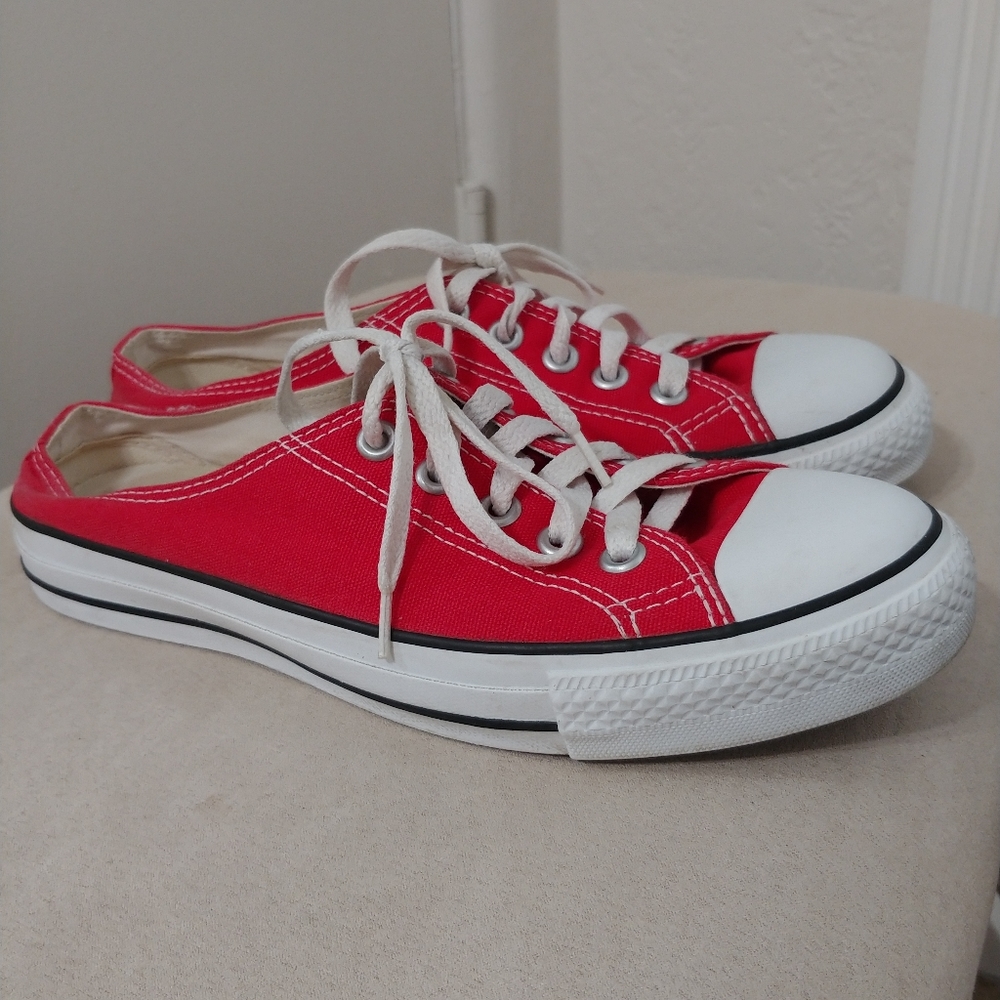Red Slip On All-Star Converse Mens 7.5, Womens 9.5